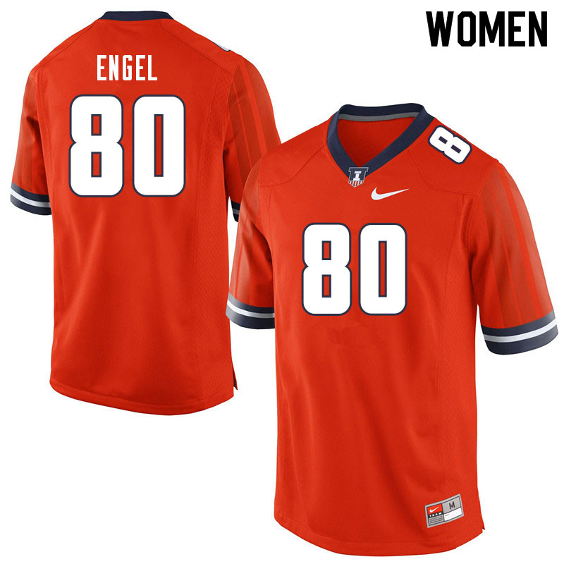 Women #80 Preston Engel Illinois Fighting Illini College Football Jerseys Sale-Orange